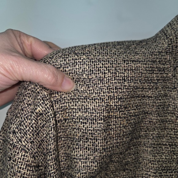 Doncaster Silk Tweed Bomber Jacket Women's Medium Button Front Stand Collar - Picture 7 of 11